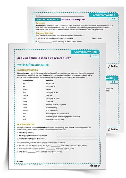 Vocabulary & grammar sheets