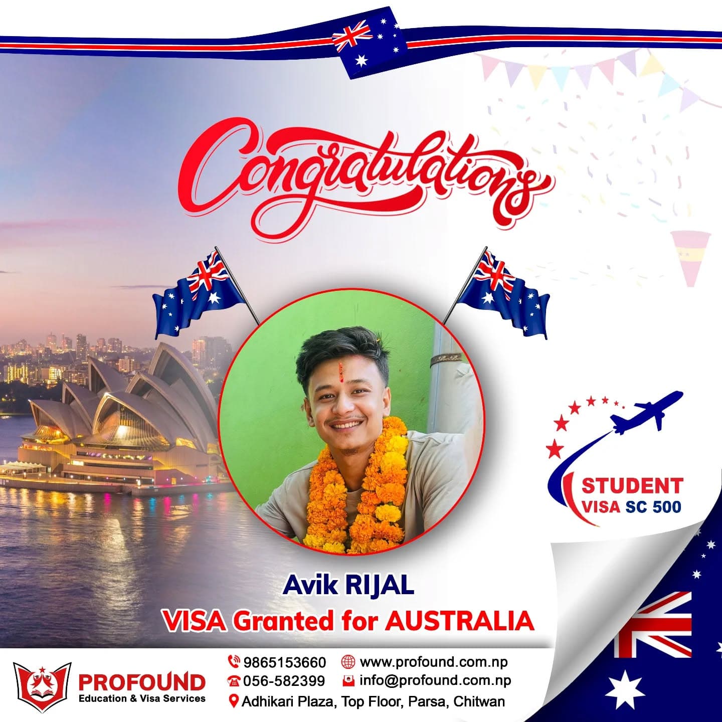 Avik Rijal Australia VISA success