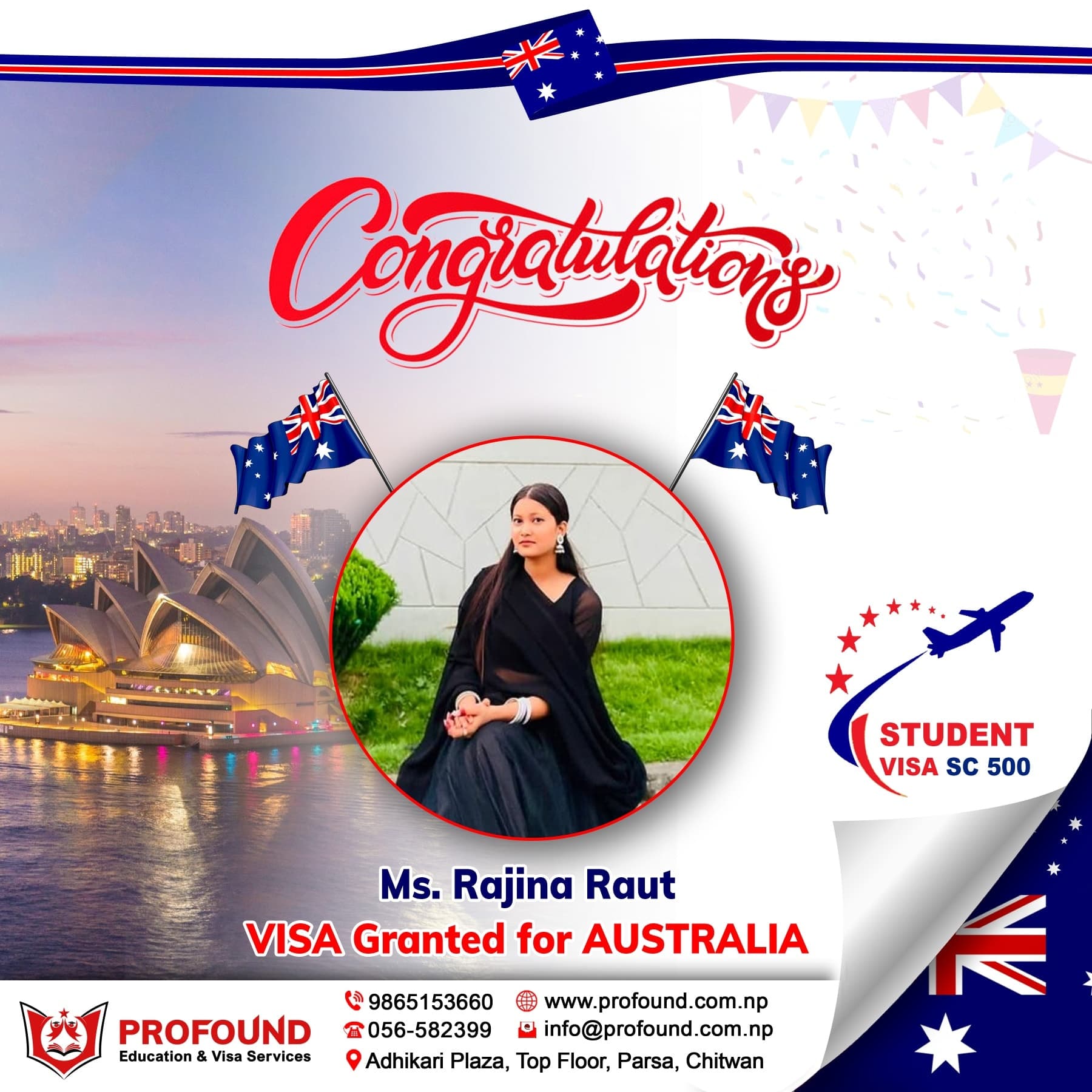 Rajina Raut Australia VISA success
